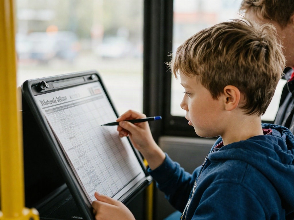 Kind alleine Bus fahren